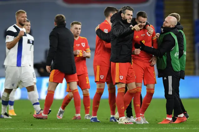 Gareth Bale and Chris Gunter at full time