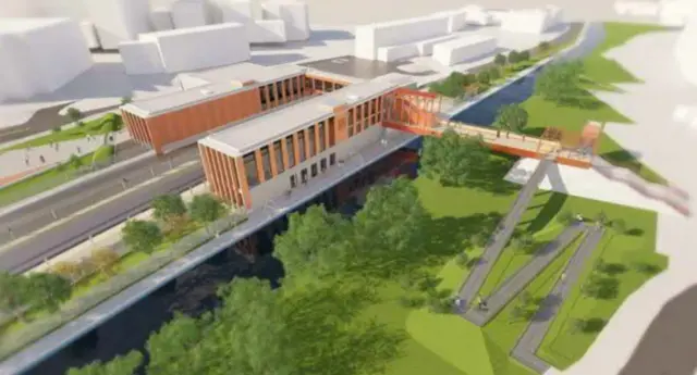 Artist impression of railway station work