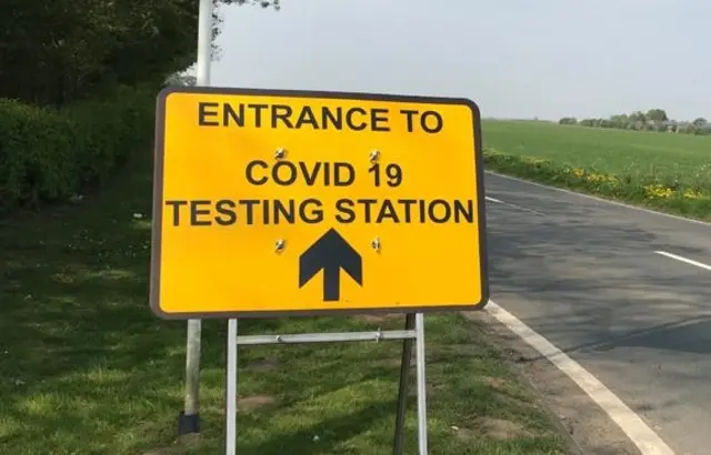 Testing Station Sign