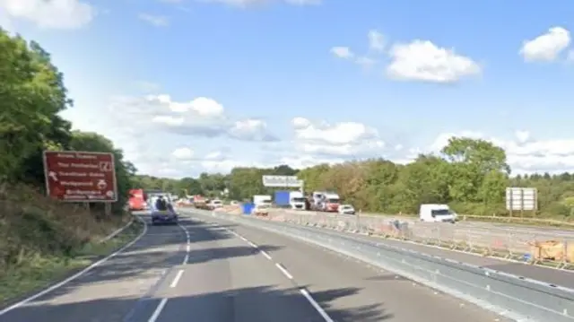 Smart motorway roadworks on M6 near Stoke-on-Trent