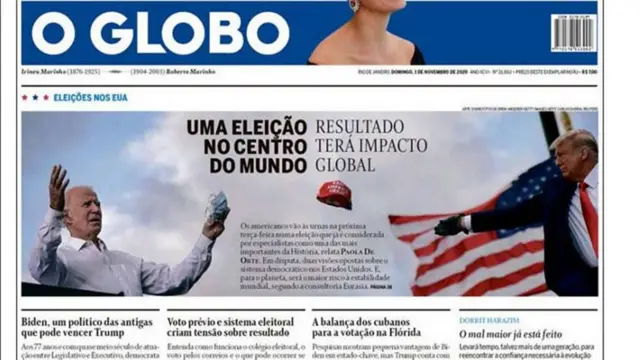 A screen shot of the front page of O Globo