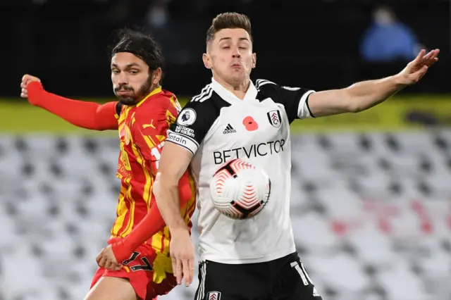 West Brom's Filip Krovinovic and Fulham's Tom Cairney