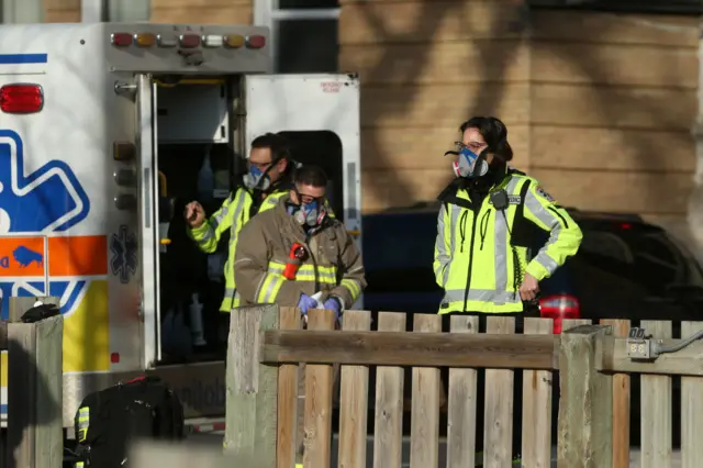 Paramedics in downtown Winnipeg, Canada