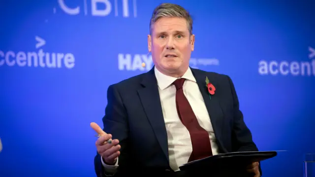 Labour Party leader Sir Keir Starmer speaking during the CBI annual conference at ITN Headquarters in central London.