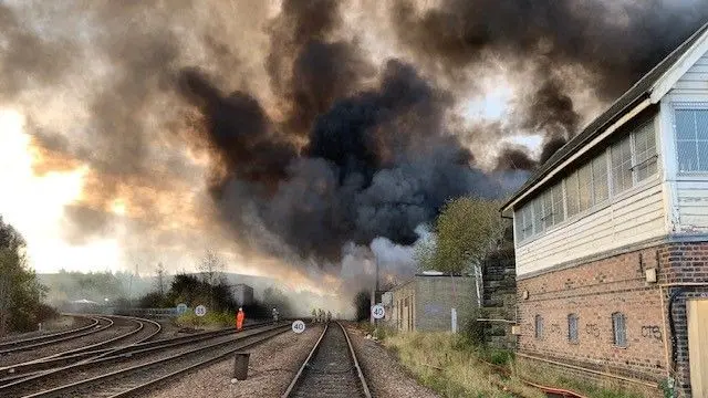 Fire over the tracks