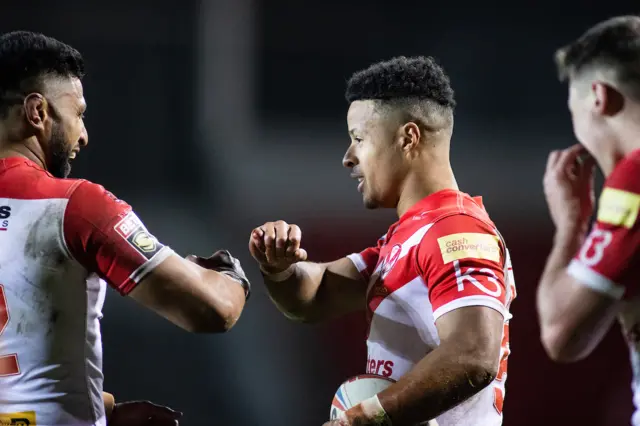 Saints celebrate a try