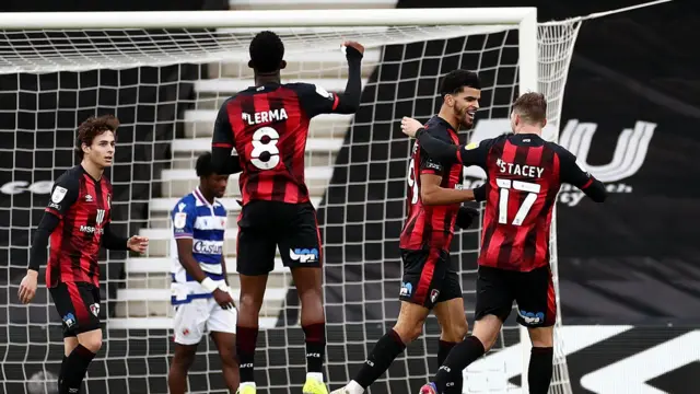 Dominic Solanke celebrates