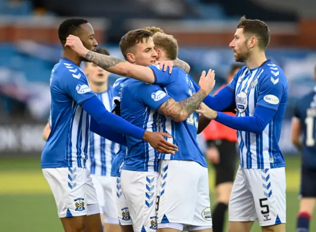 Eamonn Brophy celebrates his goal for Kilmarnock