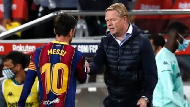 Lionel Messi and Ronald Koeman