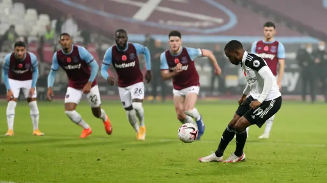 Ademola Lookman penalty at West Ham