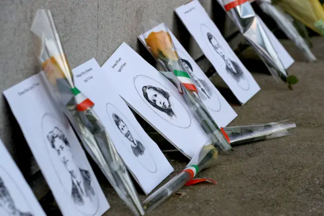 A memorial to the 14 victims of Bloody Sunday on Jones' Road, ahead of the GAA Bloody Sunday Commemoration at Croke Park