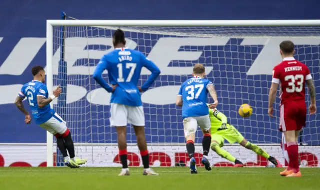 James Tavernier scores Rangers fourth from the penalty spot