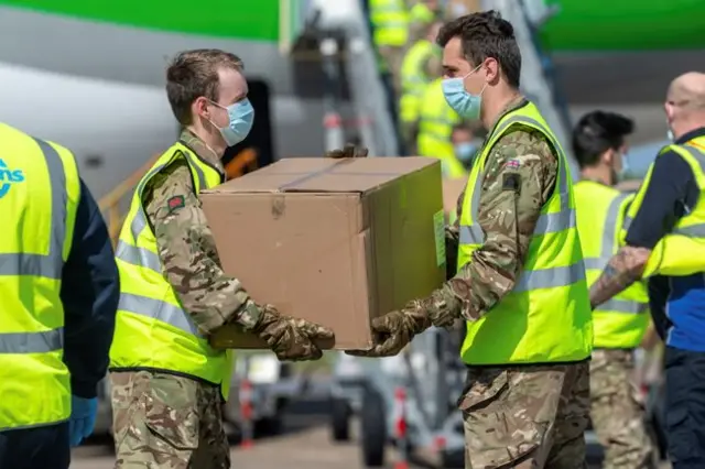 Ministry of Defence team passing PPE