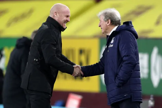 Burnley boss Sean Dyche and Crystal Palace boss Roy Hodgson