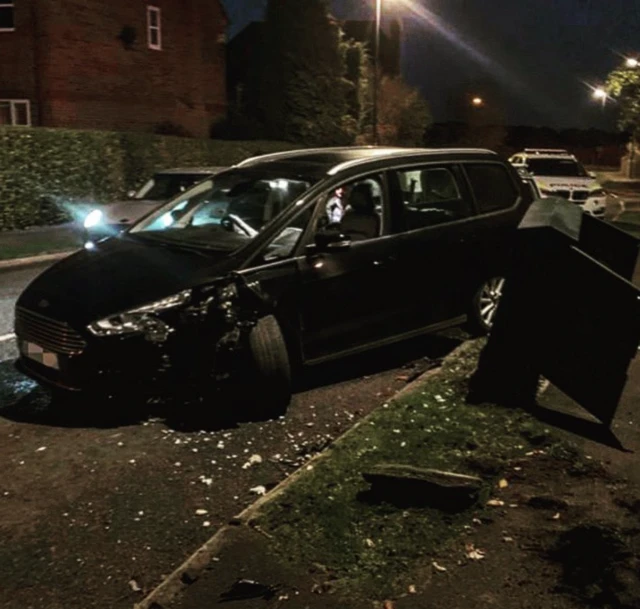 Car hits broadband box