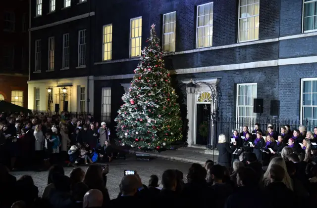 Christmas tree outside Downing Street 2018