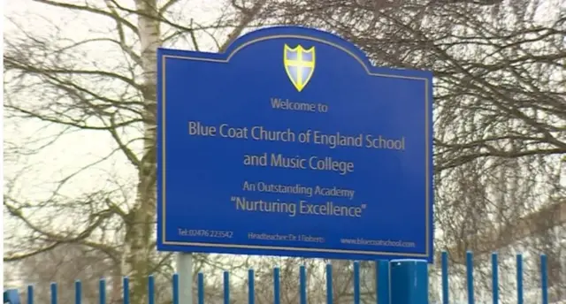 Bluecoat school sign