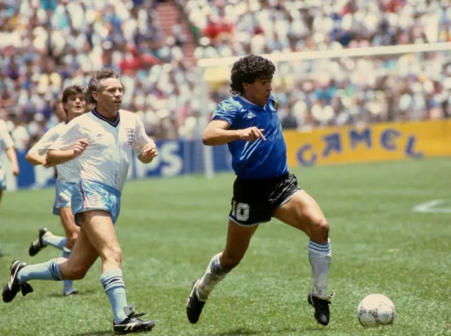 Maradona at the 1986 World Cup against England