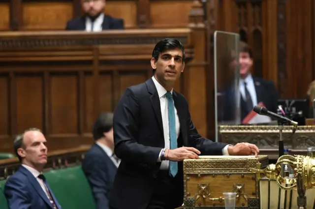 Rish Sunak at the Commons dispatch box