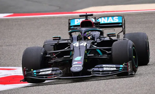 Hamilton out on track at the Bahrain GP