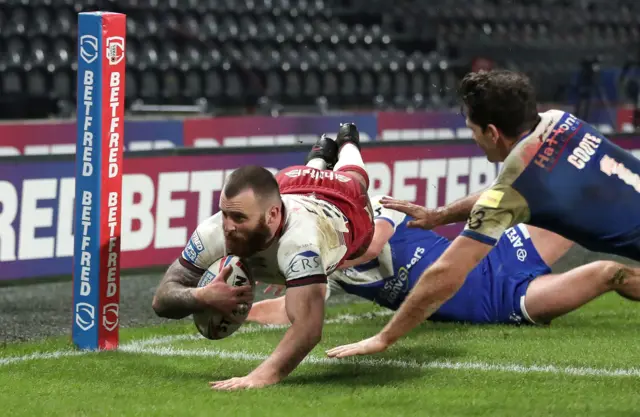 Jake Bibby scores for Wigan