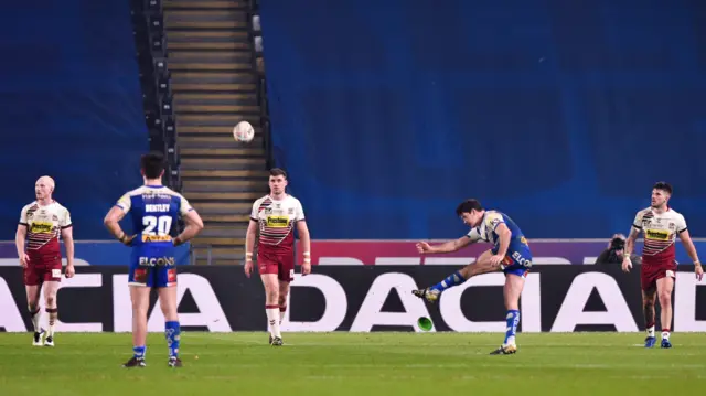 Lachlan Coote kicks a penalty