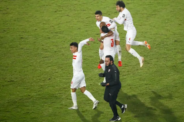 Zamalek celebrate equalising in the 2020 African Champions League Final