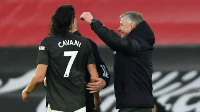 Ole Gunnar Solskjaer and Edinson Cavani