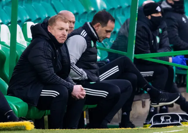 Neil Lennon looks shocked in the dugout