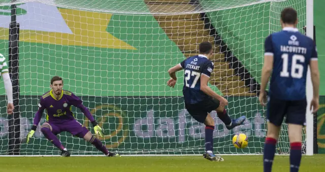 Ross Stewart scores from the penalty spot to give Ross County the lead