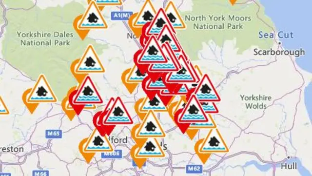 Flood warnings map