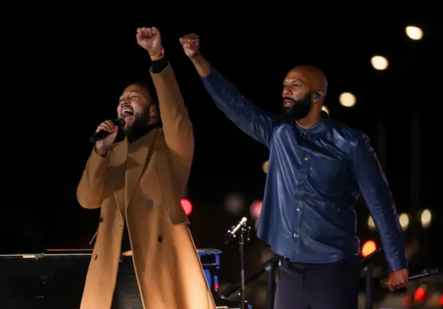 John Legend and rapper Common perform in Philadelphia