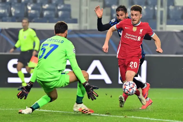 Diogo Jota scores for Liverpool