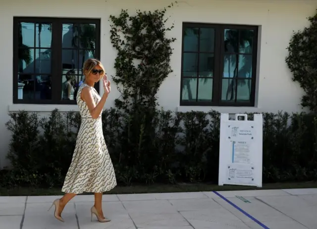 Melania Trump arrives to cast her vote in Palm Beach, Florida