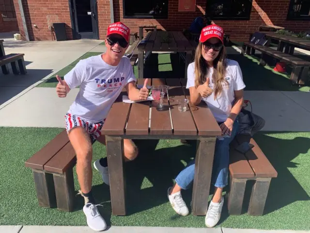 Two Trump supporters in Charlotte, North Carolina