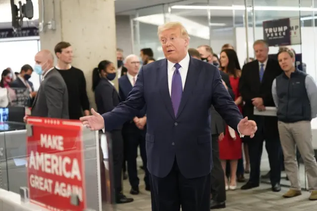 Donald Trump at the RNC Annex in Arlington, Virginia