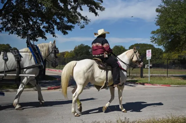 In Houston, Texas some voters rode to vote on horseback