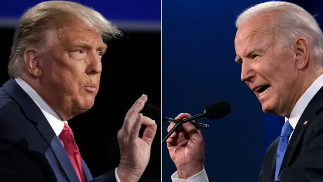 A combination picture of President Donald Trump and Democratic presidential candidate and former US Vice President Joe Biden