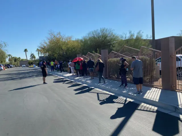 Queues at a Nevada polling station