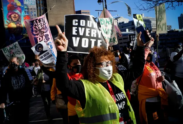 Protesters in Philadelphia demanding all votes be counted