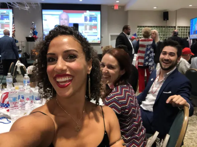 Eliana Girard attends a Republican watch party in Florida on election night.