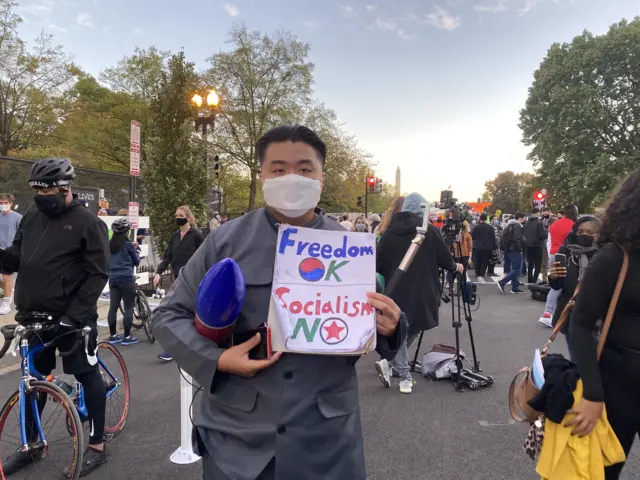 Protester outside the White House