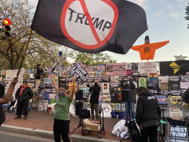 Protesters outside the White House