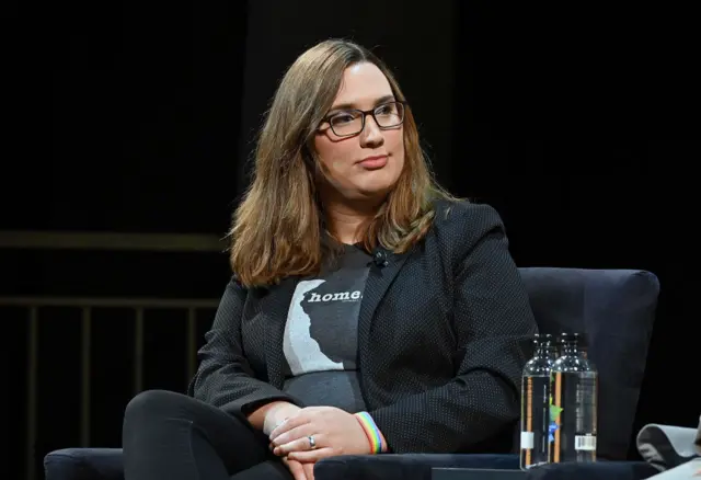 Sarah McBride attends "Out in Office" panel at Tribeca Celebrates Pride Day at 2019 Tribeca Film Festival at Spring Studio on May 4, 2019 in New York City