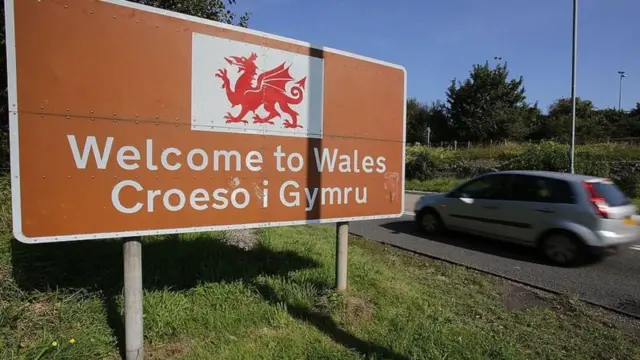 Wales border sign