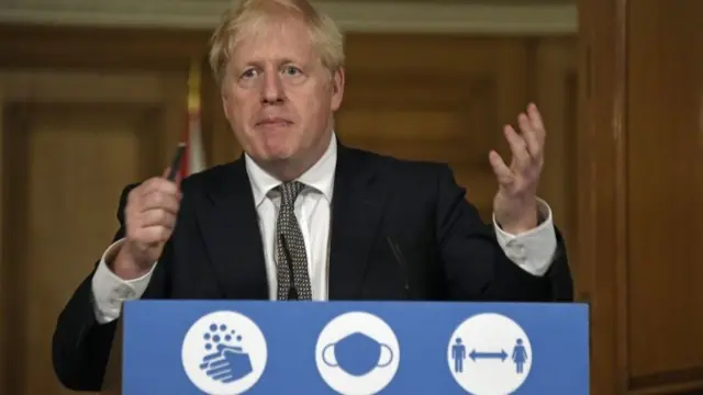 Boris Johnson at Saturday's press conference