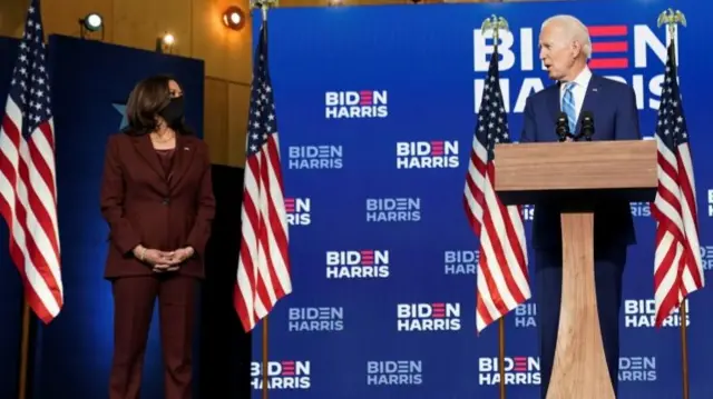 Joe Biden with Kamala Harris