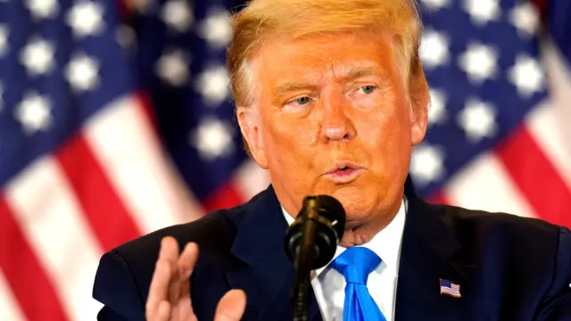 US President Donald J. Trump speaks on election night at an event at the White House in Washington, DC, USA, 04 November 2020