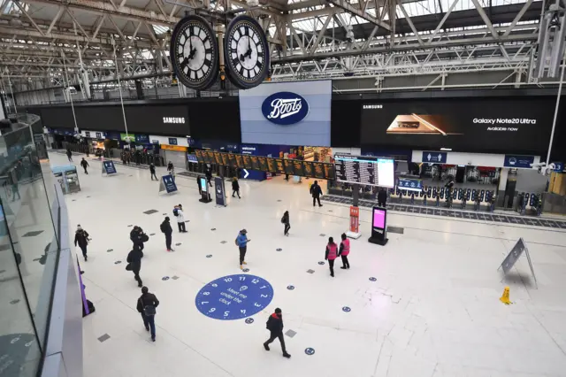 Waterloo Station on the first day of England's second lockdown
