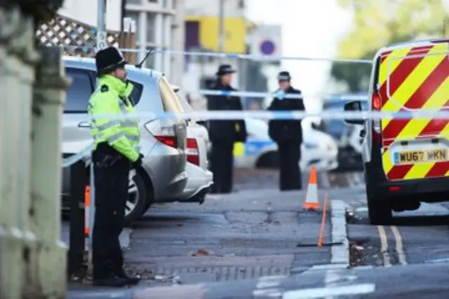 Police manning cordon